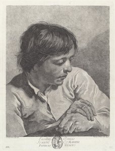 Elleri çapraz olan genç bir adam by after Giovanni Battista Piazzetta Pietro Scattaglia and Innocente Alessandri