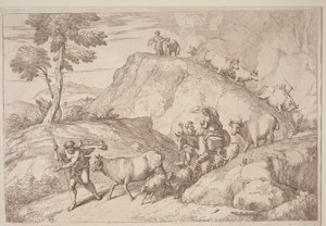 Sürüye Önderlik Eden Yaşlı Bir Çoban by after Giovanni Benedetto Castiglione Gaetano Zompini
