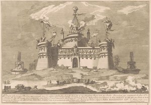 1757 Chinea için Seconda Macchina: Cockaigne Kalesi by after Giuseppe Palazzi Giuseppe Pozzi after Paolo Posi