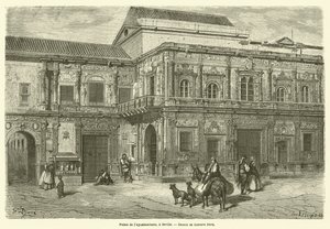 Palais de lAy Ayuntamiento, Sevilla by Gustave after Dore