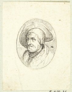 Şapkalı yaşlı adamın fantezi portresi by after Hendrick Goltzius