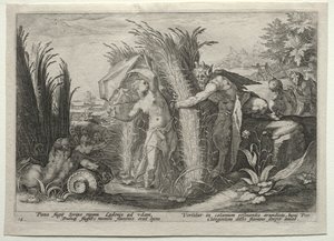 Pan Peşinde Syrinx by after Hendrick Goltzius