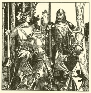 Sir Percival ve Sir Lamorack birlikte biniyor