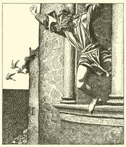 Sör Tristram denize atlıyor by after Howard Pyle