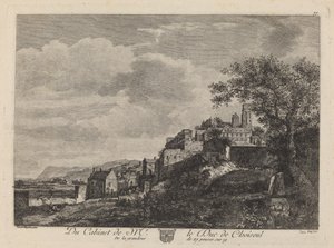 Bir Hilltown görünümü by after Jan van der Heyden Jeanne Deny