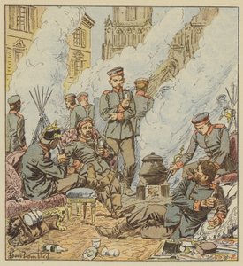 Orleans savaşından sonra Almanlar şehrin sokaklarında by after Louis Charles Bombled