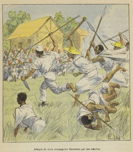 İsyancılar tarafından iki Hausa şirketine saldırı by after Louis Charles Bombled