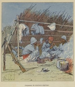 Cezayir avcı erleri kampı by after Louis Charles Bombled
