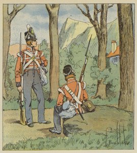 Oradan iki İngiliz askeri bizi izlemek için göreve başlamışlardı. by after Louis Charles Bombled
