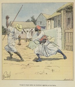 Cezayirli bir tüfek ve bir hova arasındaki yakın dövüş by after Louis Charles Bombled