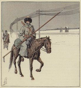 Trans-Sibirya demiryolunu koruyan Aşk Kazakları by after Louis Charles Bombled