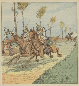 Keskin nişancılar tarafından takip edilen Prusya zırhlıları by after Louis Charles Bombled