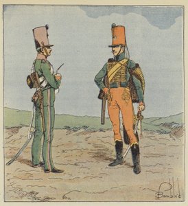 At sırtında izci ve avcı, Genç Muhafız 1813-1815 by after Louis Charles Bombled
