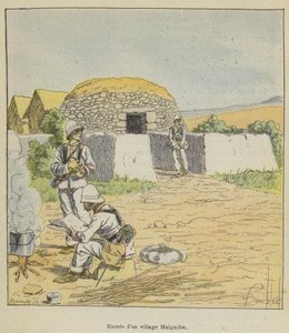 Bir Madagaskar köyüne giriş by after Louis Charles Bombled