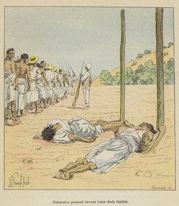Baş tüfeklerinin önünden geçen Fahavalos by after Louis Charles Bombled