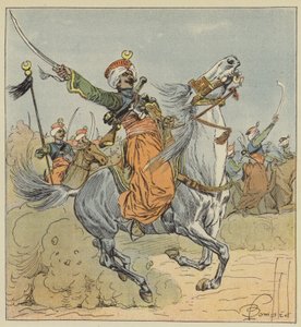 İmparatorluk Muhafızları, Mameluck, Filo, şövalyeler alayına bağlı bir şövalye by after Louis Charles Bombled