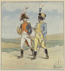İmparatorluk Muhafızları, 1. ve 2. Grenadier Alaylarının Müzisyenleri by after Louis Charles Bombled