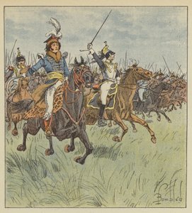 Bir süvarinin başında hiç kimse bu kadar parlak, daha cesur, daha kararlı birini görmedi. by after Louis Charles Bombled