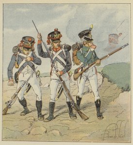 Genç Muhafız, 1806, Asker-Grenadier, Tirailleur-Grenadier, Flanker-Hunter by after Louis Charles Bombled
