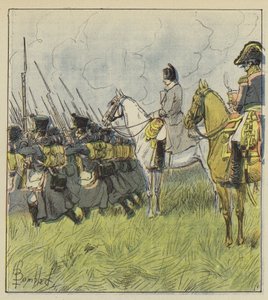 İmparator savaşta askerlerini düşünüyor by after Louis Charles Bombled