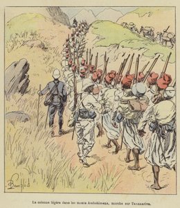 Antananarivo üzerinde yürüyen Ambohimena dağlarında ışık sütunu by after Louis Charles Bombled