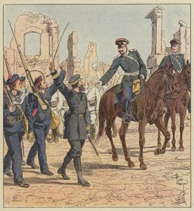 Kaptan de Marolles ve General Stessel by after Louis Charles Bombled