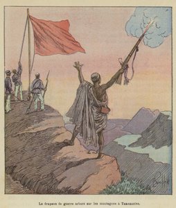 Antananarivo dağlarında savaş bayrağı dalgalanıyor by after Louis Charles Bombled