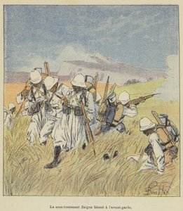 Teğmen Zaigue ön korumada yaralandı by after Louis Charles Bombled