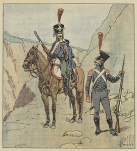 Türklere komşu olan eyaletlerde Hırvat alayları vardı. by after Louis Charles Bombled