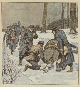 Denizciler varil kutularını romla dolduruyor by after Louis Charles Bombled