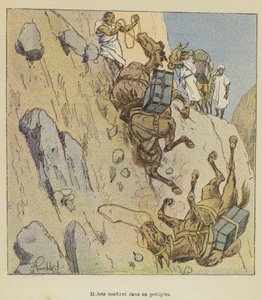 Bir uçuruma düşen katır by after Louis Charles Bombled