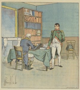 Napolyon Mısır kampanyasını dikte ediyor by after Louis Charles Bombled