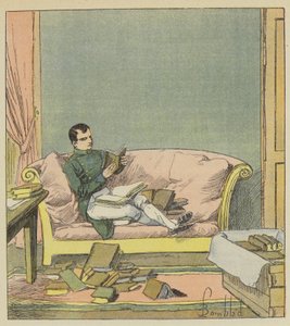 Napolyon kendisine gönderilen kitapları gözden geçiriyor by after Louis Charles Bombled