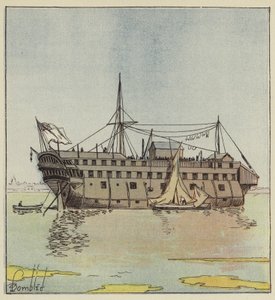 Portsmouth limanında İngiliz duba by after Louis Charles Bombled