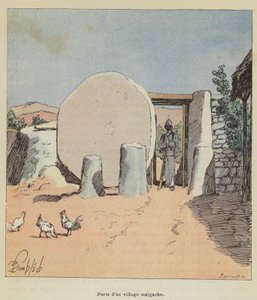 Bir Madagaskar köyünün kapısı by after Louis Charles Bombled