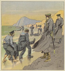 Petropawlosk denizcilerinin cesetlerinin kurtarılması by after Louis Charles Bombled
