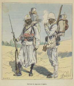 Cezayir alayının askerleri by after Louis Charles Bombled