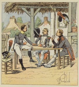 Voltigeur, yaya avcı ve mühendis kazıcı by after Louis Charles Bombled