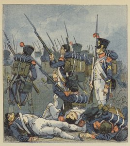 Wagram ona kanlı bir savaş olarak gösterildi. by after Louis Charles Bombled