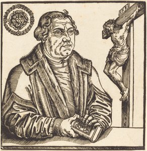 Martin Luther, Elinde Bir Kitapla Yarım Boy Solda by after Lucas Cranach the Younger