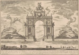 1756 Chinea için Prima Macchina: Etna Dağı ve Vezüv Dağı arasında bir Zafer Takı by after Paolo Posi Giuseppe Pozzi
