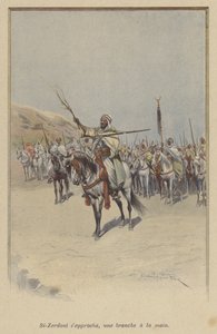 Si-Zerdout, elinde bir dalla yaklaştı.