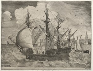 Yelkenli Gemiler: Denize Açılan Silahlı Dört Usta by after Pieter Bruegel