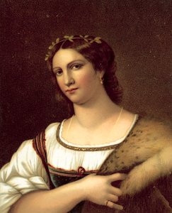 La Fornarina (kromolito) by after Raphael