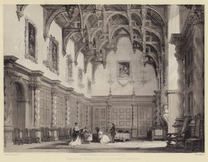 Burleigh Büyük Salon, Northamptonshire by after Thomas Allom