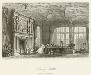 Loseley Salonu, Çizim Odasının İçi by after Thomas Allom