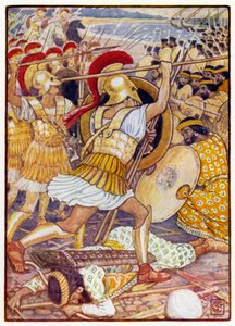 Pers ordusuna muazzam bir güçle çarptılar by after Walter Crane
