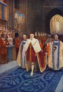 Kral Edward VII, taç giyme töreninde Westminster Abbey
