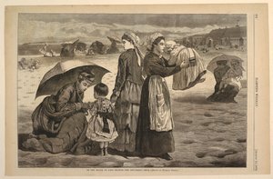 Long Branch Sahilinde – Çocuk Saati by Winslow Homer