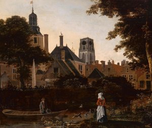 Hollandaca: Stadsgezicht te Rotterdam met de Sint Laurenstoren Aziz Laurenskerk kulesi ile Rotterdam